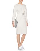 Jil Sander Cotton Belted Sheath Dress - Lyst