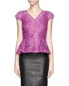 Emilio Pucci Lace Peplum Top - Lyst