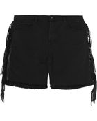 Each X Other Shaman Leather-Fringed Denim Shorts - Lyst