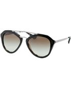 Prada Geometric Havana Sunglasses - Lyst