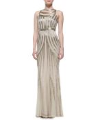 Rachel Gilbert Beadedpattern Tulle Halter Gown - Lyst