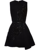 Elie Saab Embroidered Black Stretch Cady Mini Dress - Lyst