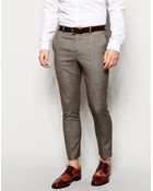 Selected Check Cropped Suit Pants In Skinny Fit - Lyst