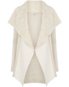Oasis Faux Shearling Drape Coat - Lyst