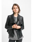 Mango Biker Leather Jacket - Lyst