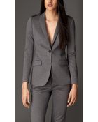 Burberry Tailored Leather Detail Jersey Jacket - Lyst