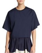 3.1 Phillip Lim Cropped Cotton Dropped Shoulder Top - Lyst