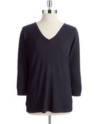 Jones New York V Neck Sweater - Lyst