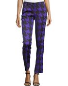 Michael Kors Houndstooth Jacquard Skinny Pants - Lyst