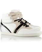 Sergio Rossi Still Leather Wedge Sneakers - Lyst