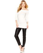Guess Long-Sleeve Off-Shoulder Sweater Tunic - Lyst