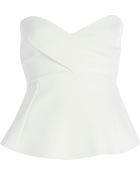 River Island White Bandeau Wrap Peplum Top - Lyst
