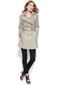 DKNY Petite Double-Breasted Trench Coat - Lyst