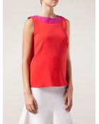 Oscar de la Renta Tie Back Blouse - Lyst
