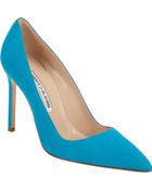 Manolo Blahnik Suede Bb Pump - Lyst