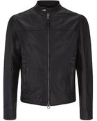 Armani Jeans Leather Jacket - Lyst