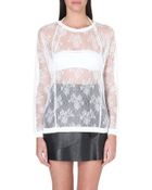 Maje Lace Sweatshirt - Lyst