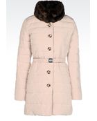 Armani Jeans Down Jacket In Technical Fabric With Faux Fur Collar - Lyst