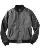 Gap Leather Sleeve Baseball Jacket - Lyst