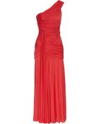 Halston Heritage Ruched Chiffon-Jersey Gown - Lyst