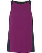 Rag & Bone Clemence Leather-Paneled Crepe Top - Lyst