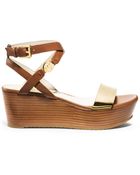 Michael Kors Jalita Leather Platform Sandal - Lyst