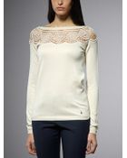Patrizia Pepe Silk And Cashmere Top With Embroidery - Lyst