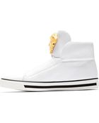 Versace White Leather Medusa High_top Sneakers - Lyst