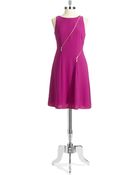 Ivanka Trump Side Zipper A Line Dress - Lyst