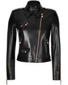Versace Leather Biker Style Jacket - Lyst
