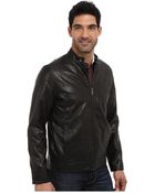 Perry Ellis Faux Leather Zip Front Jacket - Lyst