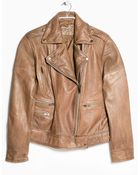 Violeta By Mango Leather Biker Jacket - Lyst