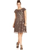 American Rag Plus Size Cap-Sleeve Metallic Lace Dress - Lyst