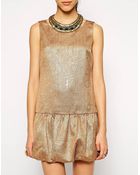 Cynthia Vincent Embellished Drop Waist Dress - Lyst