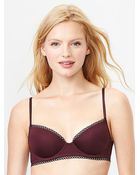 Gap Satin Lace-Trim Plunge Demi Bra - Lyst