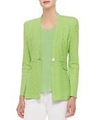 Misook Textured One-Button Jacket - Lyst