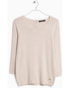 Mango Embossed Polka-Dot Sweater - Lyst