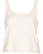 Topshop Petite Scallop Lace Vest - Lyst