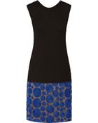 Vera Wang Rosette-Embellished Jersey Dress - Lyst