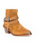 Mango Buckle Suede Ankle Boots - Lyst