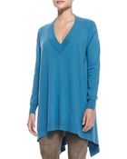 Lafayette 148 New York Long V-Neck Sweater - Lyst