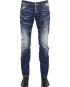 DSquared² 18Cm White Lines Wash Denim Jeans - Lyst
