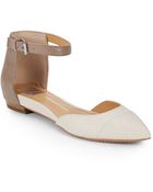 DV by Dolce Vita Gavy Embossed Leather Ankle-Strap Flats - Lyst