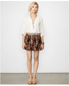 Denim & Supply Ralph Lauren Sheer Ruffled Lace-Up Top - Lyst