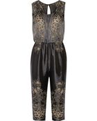 Anna Sui Arcadia Devoré-Satin Jumpsuit - Lyst