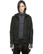 Alexandre Plokhov Hooded Grained Nubuck Bomber Jacket - Lyst