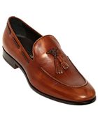 Bruno Magli Hand Brushed Tasseled Leather Loafers - Lyst