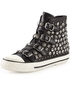 Ash Victim Leather Studded High-Top Sneaker - Lyst