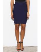 Glassworks Navy Silky Pencil Skirt - Lyst