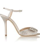 Oscar de la Renta Lela Crystal-Embellished Satin Sandals - Lyst